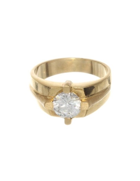 Anillo Oro Caballero Solitario con Circonita, sr779