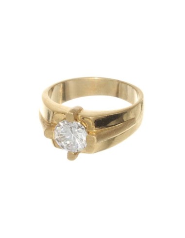 Anillo Oro Caballero Solitario con Circonita, sr779