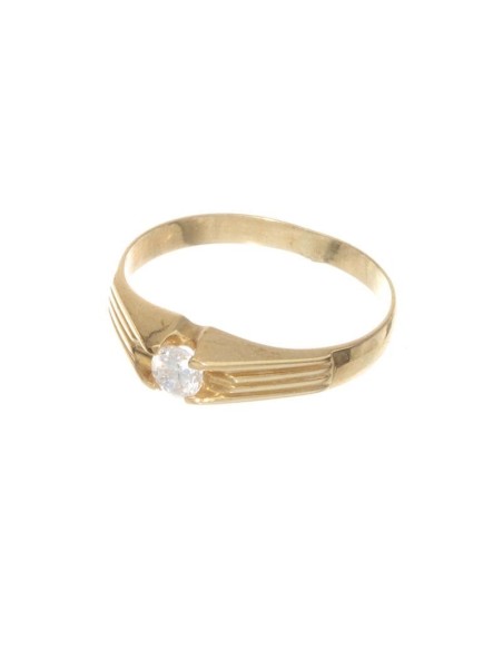 Anillo Oro Niño Solitario con Circonita, akr618