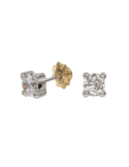Pendientes Oro Blanco Bebe Circonitas, meg1079