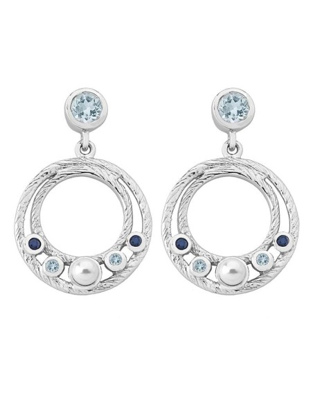 Pendientes Plata Jorge Revilla, Perlas y Zafiros, Ocean