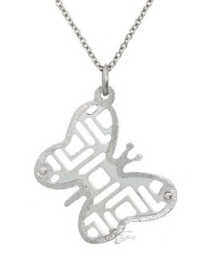 Colgante Señora Plata Mariposa
