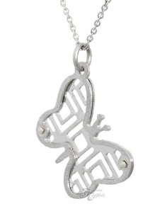Colgante Señora Plata Mariposa 2