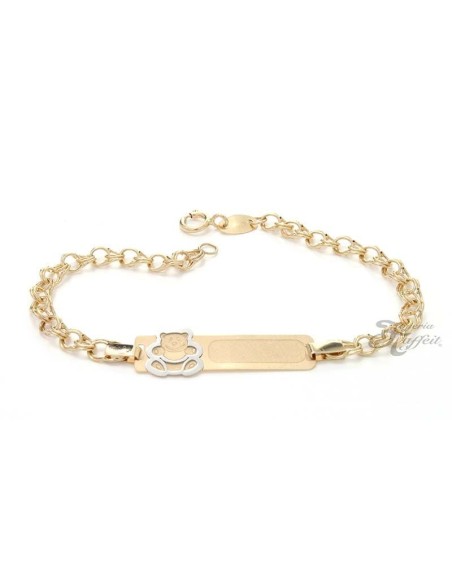 Esclava Oro Bebe Bicolor, Osito, AKR1090