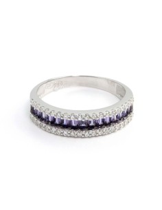 Anillo Cristales Amatista en Plata 2