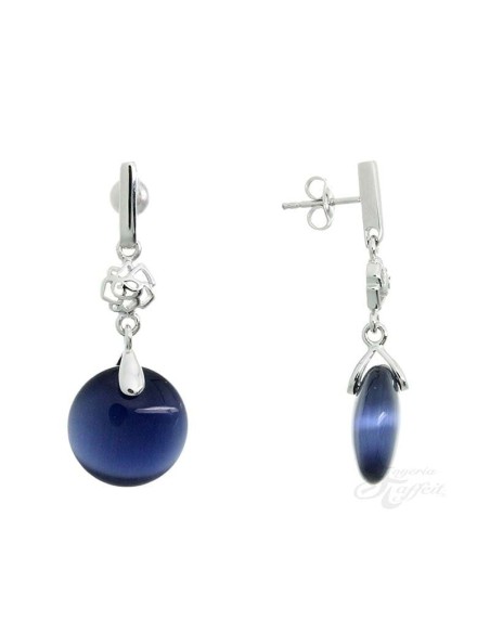 Pendientes Señora Plata Silver Diez, Largos Ojo de Gato, PE3809/01
