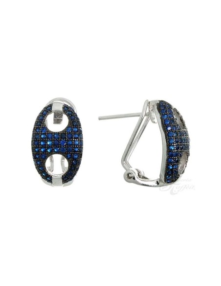 Pendientes Señora Plata Silver Diez, Calabrote Azul