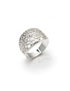 Anillo Recortes Flor, Plata
