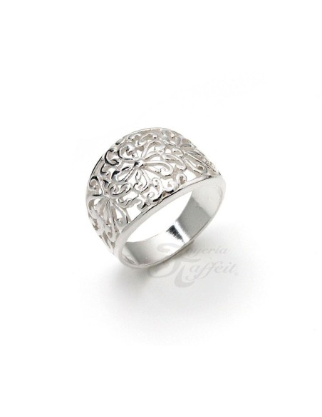 Anillo Recortes Flor, Plata