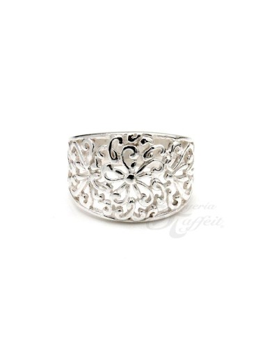 Anillo Recortes Flor, Plata