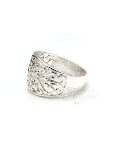 Anillo Recortes Flor, Plata