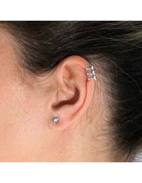 Ear Cuff Estrellas Triple de Plata 