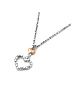 Colgante Corazón Bicolor Rosé en Plata