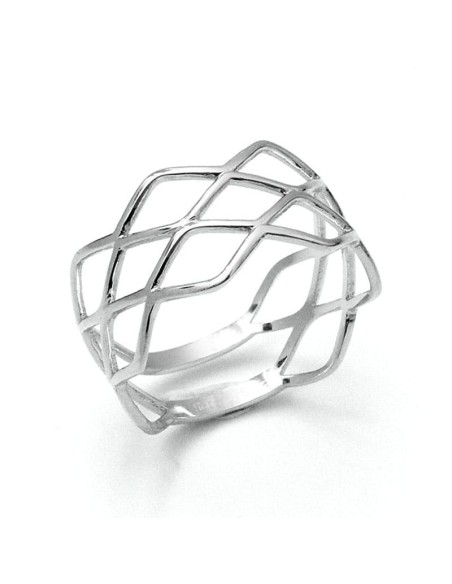 Anillo Flores de Corazón en Plata