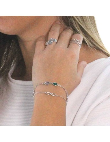 Anillo Flores de Corazón en Plata