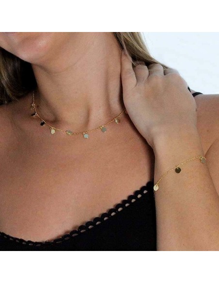 Collar Mini Moons en Plata Dorado