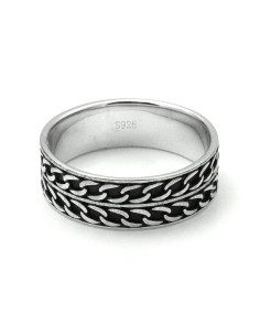 Anillo Cadenas Doble de Plata para Hombre   2