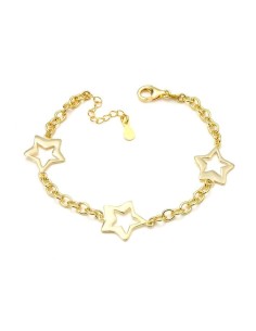 Pulsera Tres Estrellas Baño de Oro en Plata