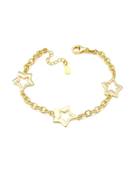 Pulsera Tres Estrellas Baño de Oro en Plata