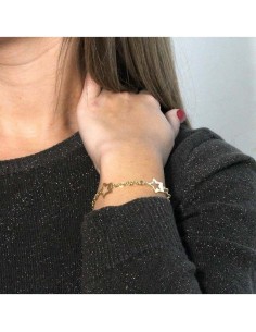 Pulsera Tres Estrellas Baño de Oro en Plata 2