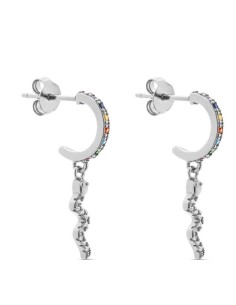 Aros Serpiente Cristales de Colores en Plata