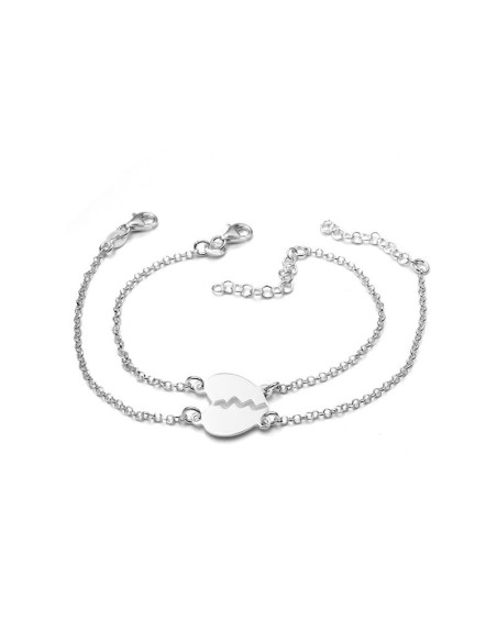 Dos Pulseras Corazón Partido en Plata