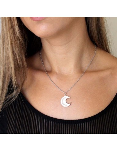 Colgante Luna Rosé y Nacar en Plata