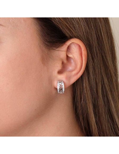 Pendientes Ovalos en Barra en Plata