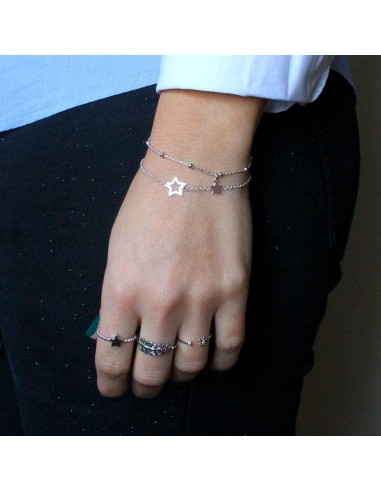 Anillo Bolitas con Estrella en Plata