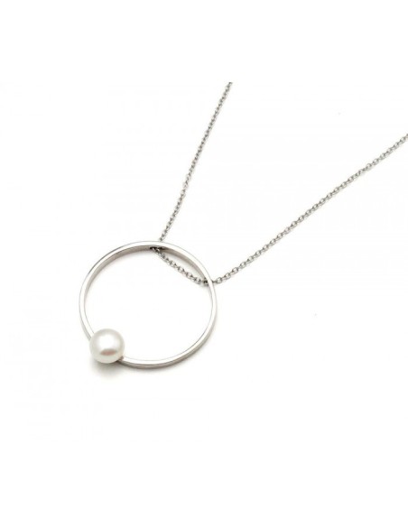 Colgante Circular Perla en Plata