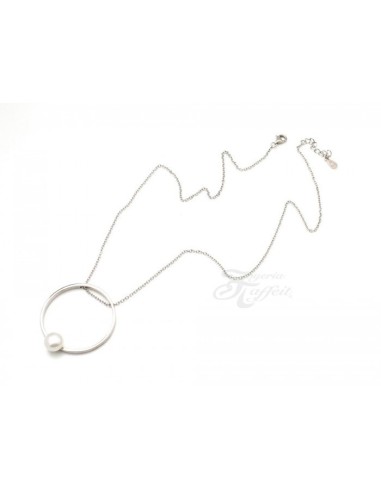 Colgante Circular Perla en Plata
