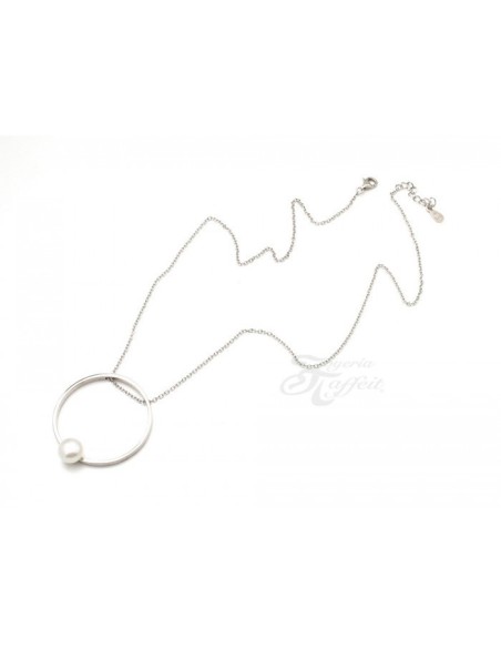 Colgante Circular Perla en Plata