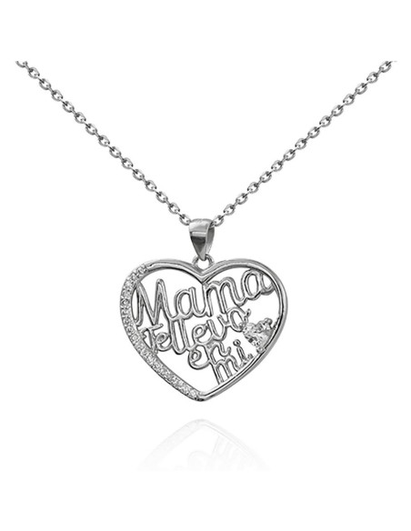 Colgante Corazón Mama Plata
