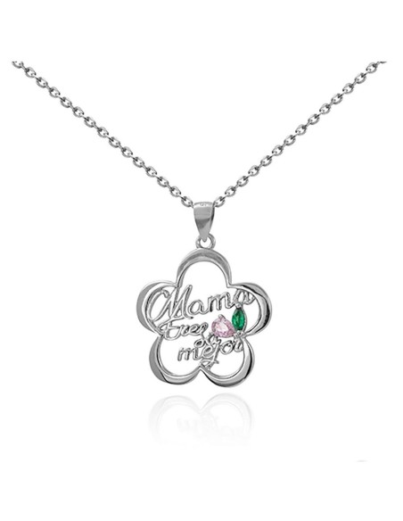 Colgante Mama Flor Plata