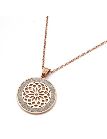 Colgante Mandala Rosé en Acero