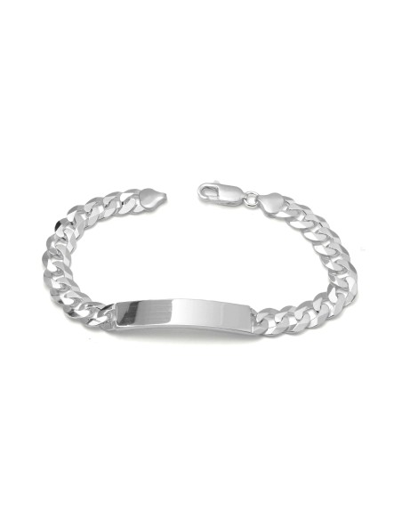 Esclava Barbada Aplastada 4 Caras para Hombre en Plata