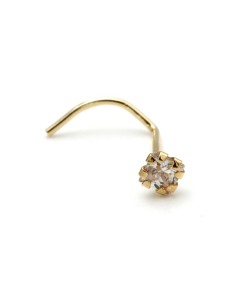 Piercing Circonita en Garra para la Nariz Oro 18k