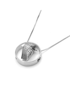 Colgante Círculo con Corazón, Plata de Ley