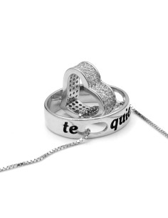 Colgante Círculo con Corazón, Plata de Ley 2