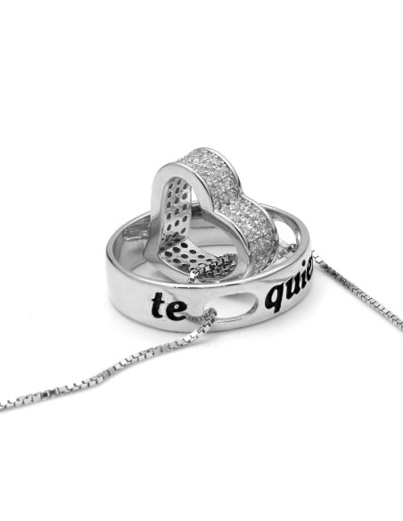 Colgante Círculo con Corazón, Plata de Ley