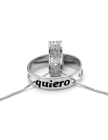 Colgante Círculo con Corazón, Plata de Ley