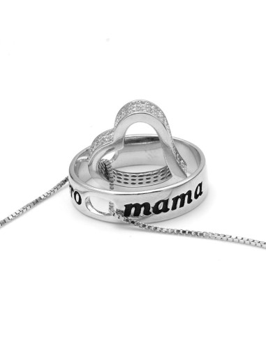Colgante Círculo con Corazón, Plata de Ley