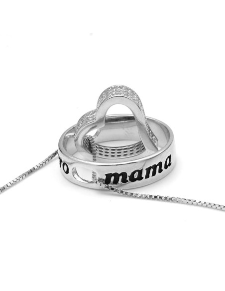Colgante Círculo con Corazón, Plata de Ley