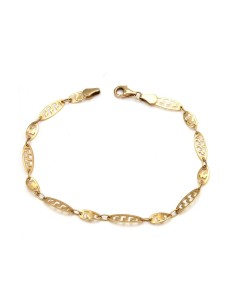 Pulsera Ovalada Calada Oro 18k