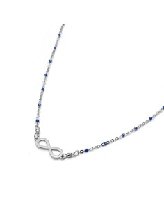 Gargantilla Infinito Piedras Azules Plata De Ley