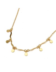 Gargantilla Mini Moon Con Ondas Plata De Ley Chapada