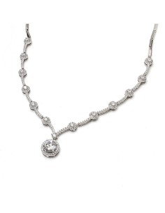 Gargantilla Elegance Novia Círculos Circonitas Plata de Ley