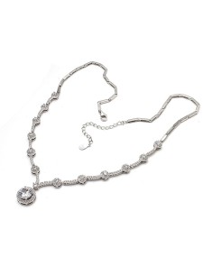 Gargantilla Elegance Novia Círculos Circonitas Plata de Ley 2