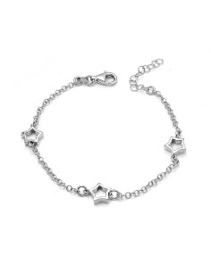 Pulsera Tres Estrellas Siluetas Plata De Ley