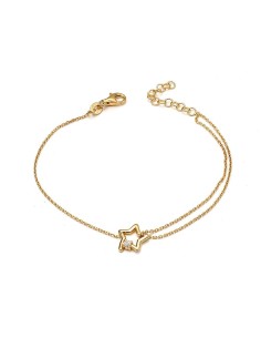 Pulsera Estrella Con Circonita Plata de Ley Chapada